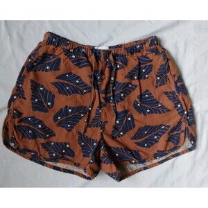 Free Assembly Shorts Leaf Boho Casual Rayon Linen Blend Women's Size XS